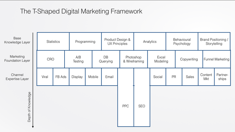 T-shaped marketer framework